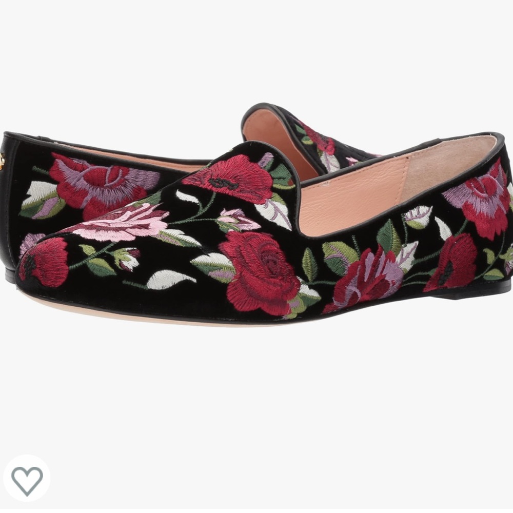 Kate Spade Swinton Black Velvet Floral Slip Ones size 8